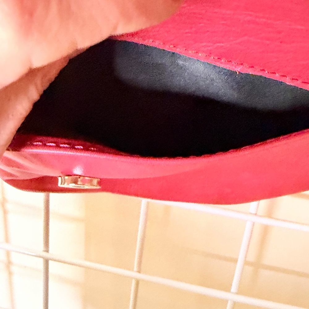 Source Unknown Bright Pink Leather Crossbody Bag … - image 6